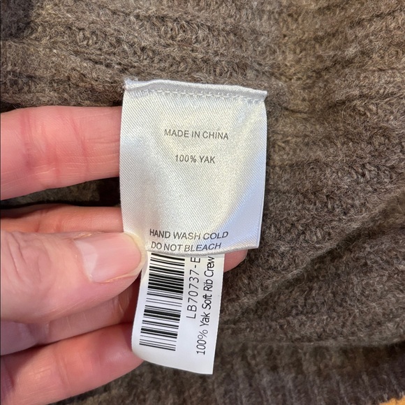 QUINCE XL Heather Brown 100% Yak Wool Soft Rib Crew Cardigan Sweater - Picture 7 of 8